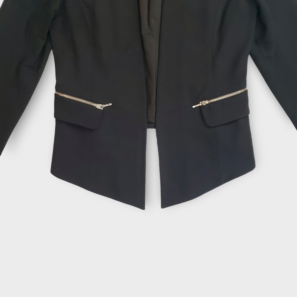 Trouve Black Collarless Cropped Back Blazer - Picture 4 of 12